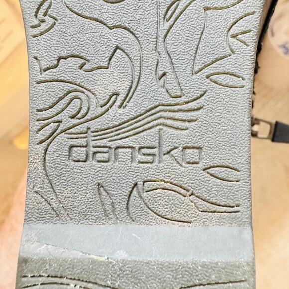 Dansko Shoes Womens 7.5 Black Leather Booties Shirley Wedge Ankle Buckle Zip - Picture 10 of 12